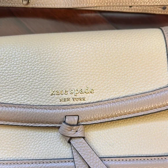Kate Spade Cream and Tan Crossbody Bag with Tassel Detail - Picture 2 of 8